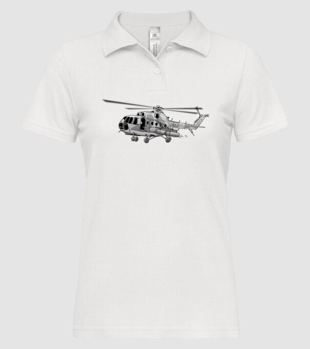 MI-8 helikopter (szürke) minta fehér pólón