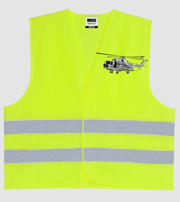 MI-8 helikopter (szürke) minta neonsárga pólón