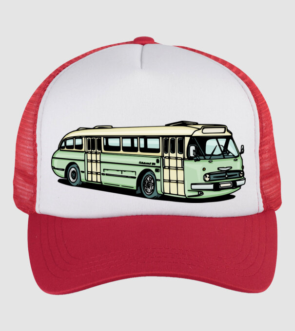 Ikarus 66 busz minta fehér/piros pólón