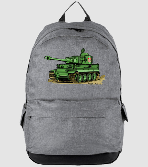 Tigris tank (zöld) minta szürke pólón