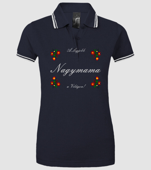 A legjobb Nagymama a Világon minta sötétkék pólón