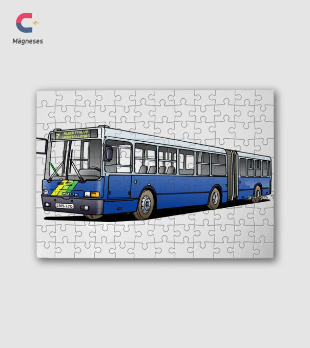 Ikarus 435 csuklós busz (7-es) minta fehér pólón