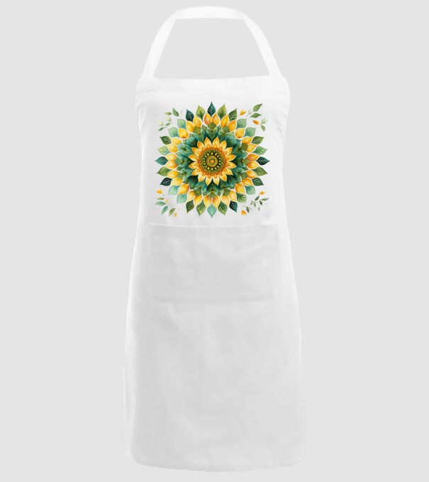 Sunflower mandala minta fehér pólón