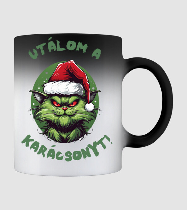 Utálom a Karácsonyt! minta fekete pólón
