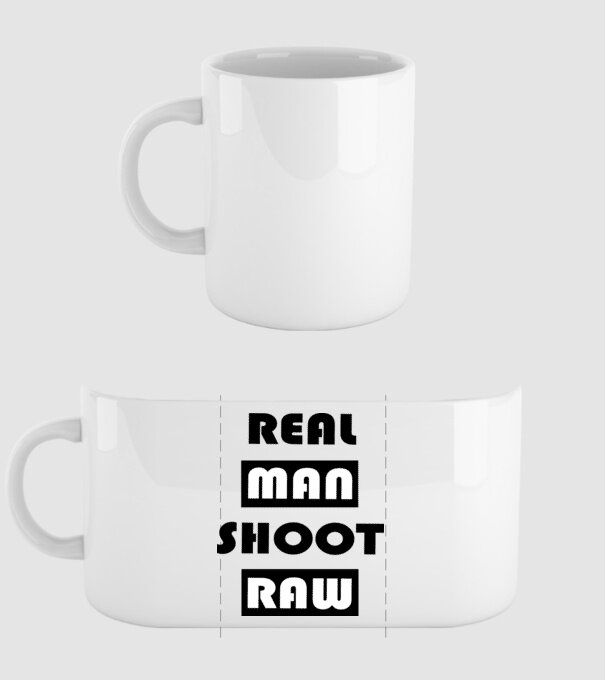 Fotós - raw minta fehér pólón