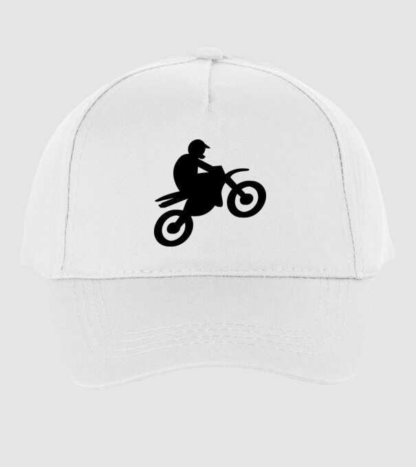 Motocross motoros póló minta fehér pólón