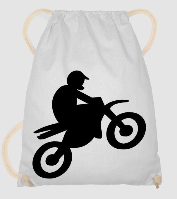Motocross motoros póló minta fehér pólón