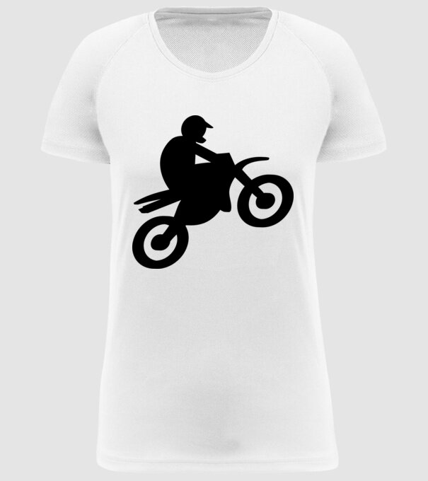 Motocross motoros póló minta fehér pólón