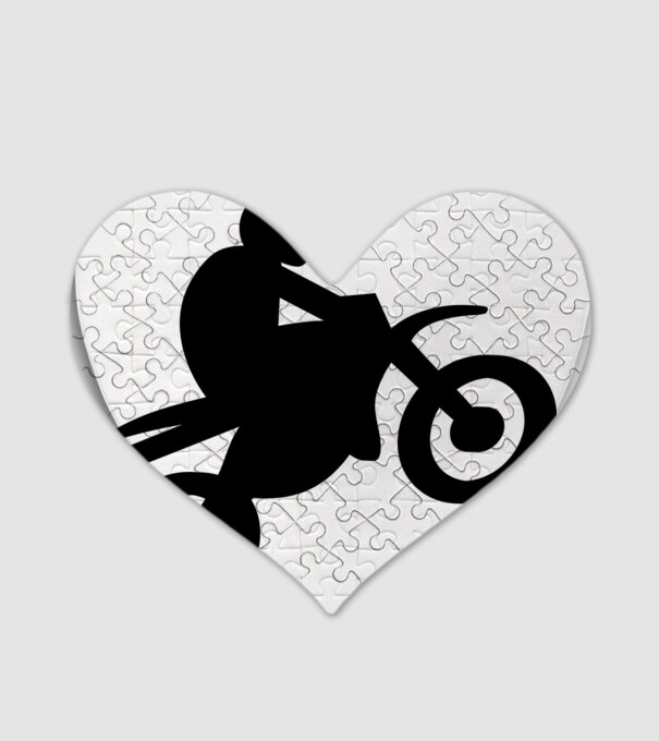 Motocross motoros póló minta fehér pólón