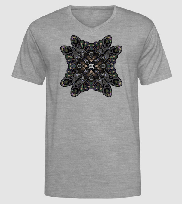 Mandala minta szürke pólón