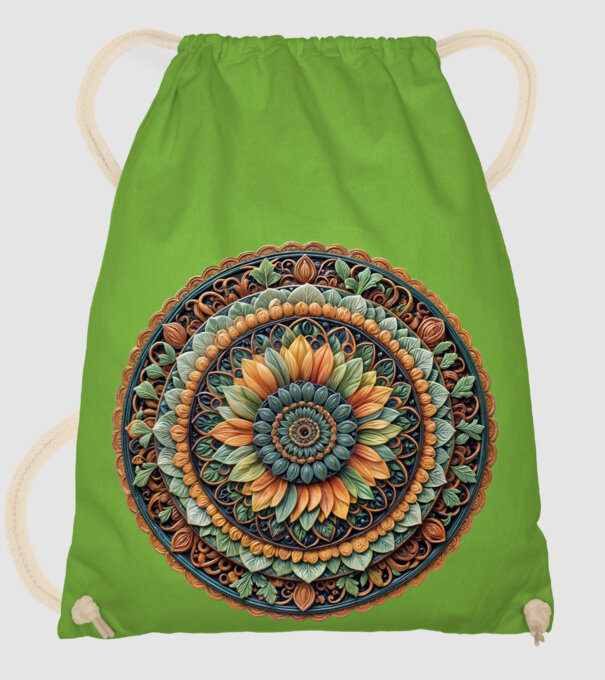 Mandala minta almazöld pólón