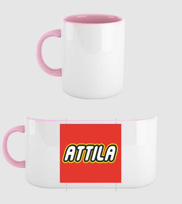 Attila minta világos rózsaszín pólón