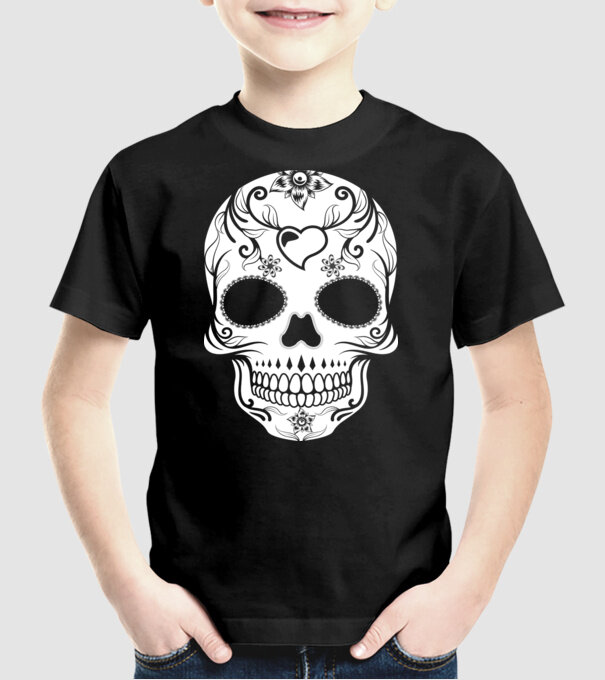 Muertos minta fekete pólón
