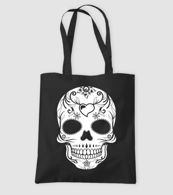Muertos minta fekete pólón