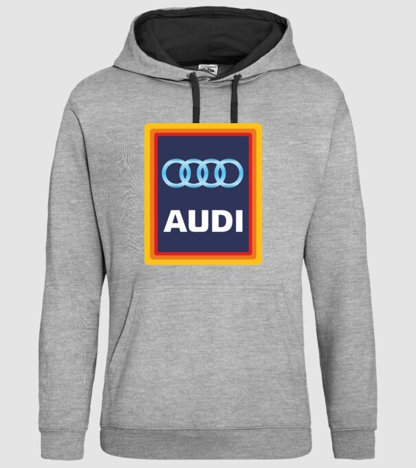 Aldi-Audi minta szürke pólón