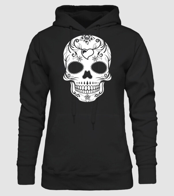 Muertos minta fekete pólón