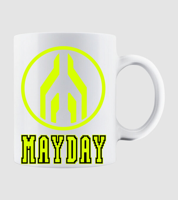 Mayday minta fehér pólón