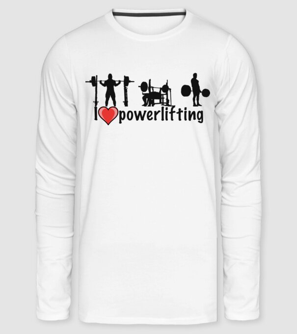 I love powerlifting minta fehér pólón