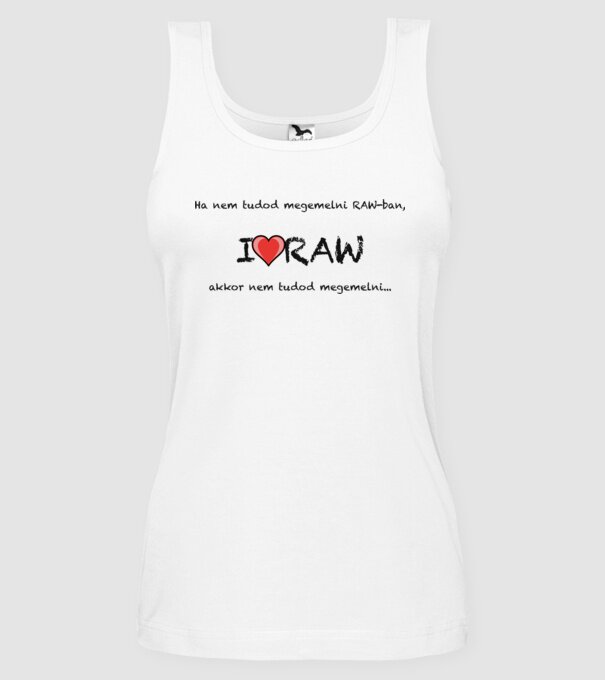 I love RAW minta fehér pólón