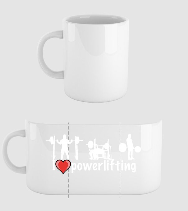 I love powerlifting - fehér minta fehér pólón