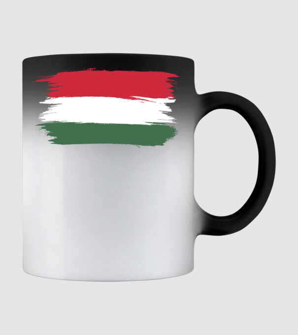 Hungarian flag minta fekete pólón