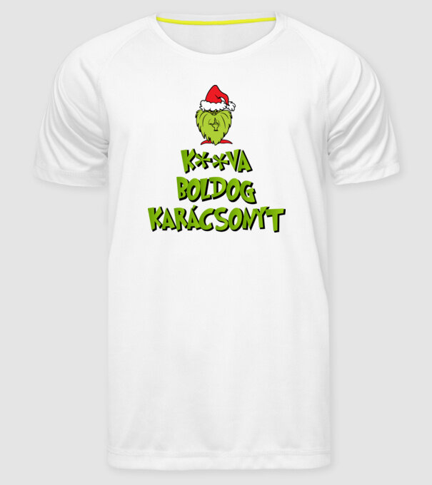 K**va Boldog Karácsonyt minta fehér pólón