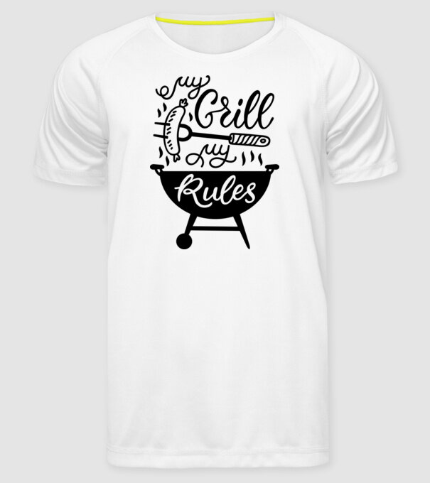 My grill My rules minta fehér pólón