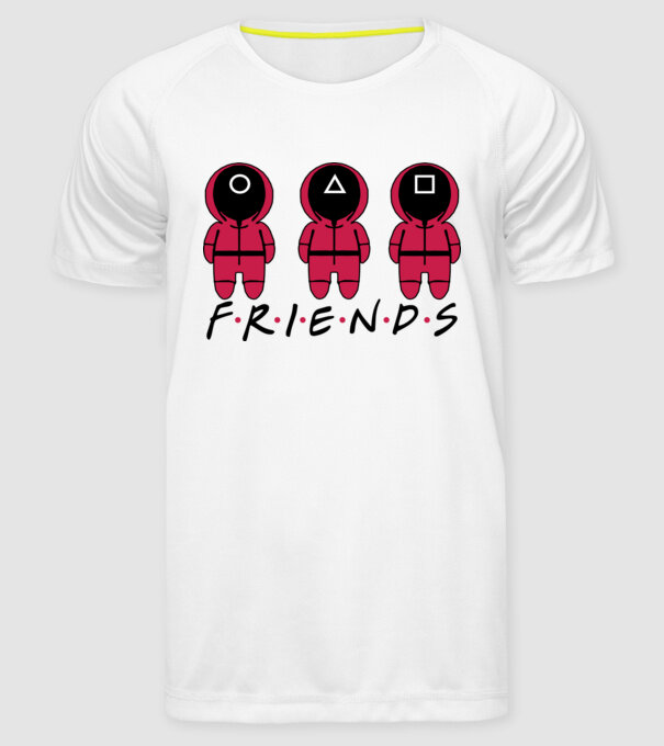 Squid Game - Friends minta fehér pólón