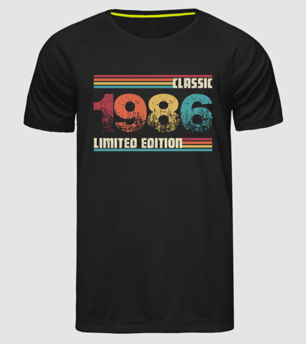 Classic 1986 minta fekete pólón