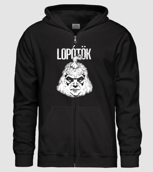 Lopótök minta fekete pólón