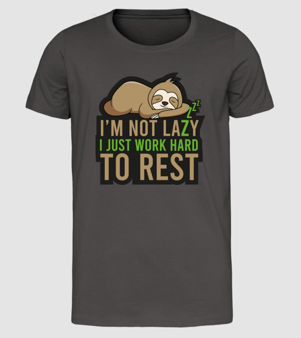Lazy sloth minta sötétszürke pólón