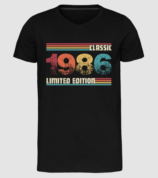 Classic 1986 minta fekete pólón