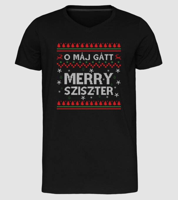 Merry Sziszter minta fekete pólón