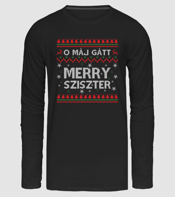 Merry Sziszter minta fekete pólón