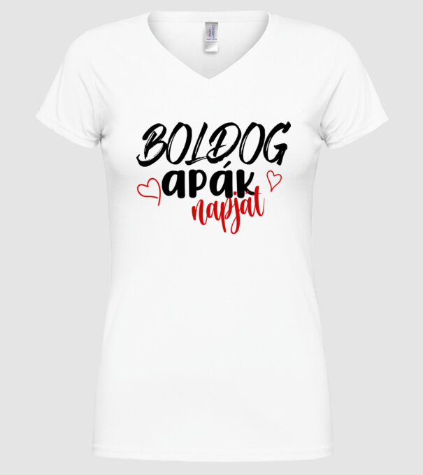 Boldog apák napját minta fehér pólón
