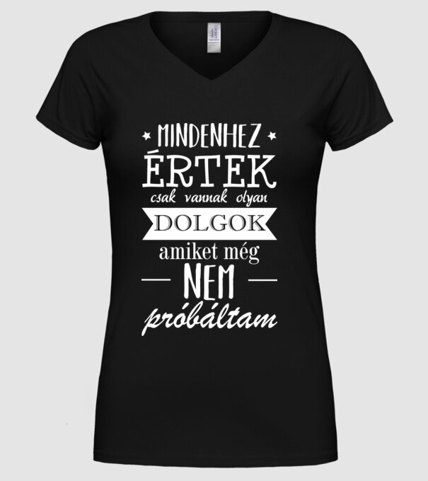 Mindenhez értek minta fekete pólón