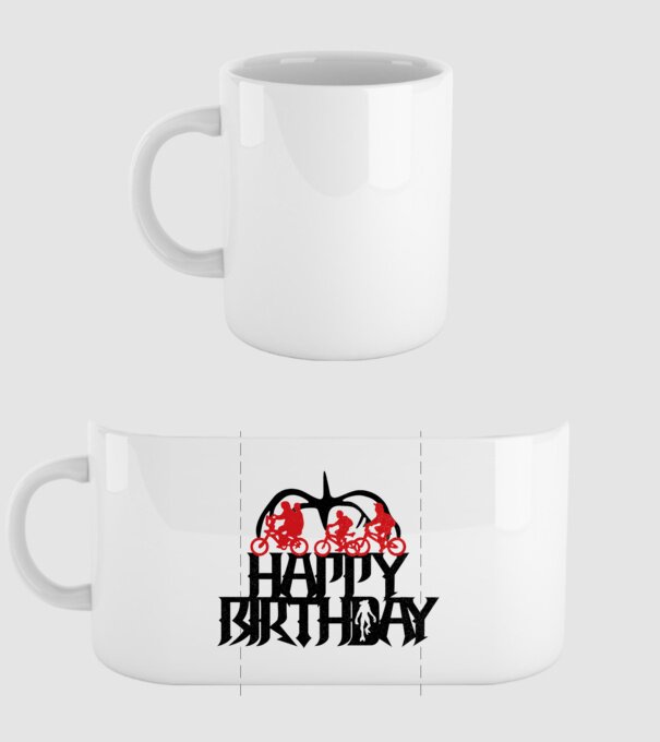 Happy Birthday Stranger Things minta fehér pólón