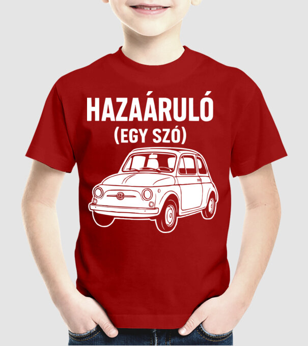 Hazaáruló (egy szó) minta piros pólón