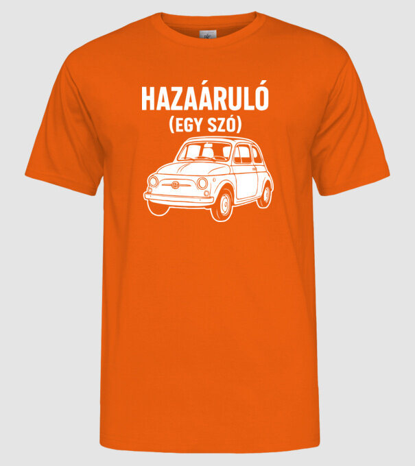 Hazaáruló (egy szó) minta narancssárga pólón