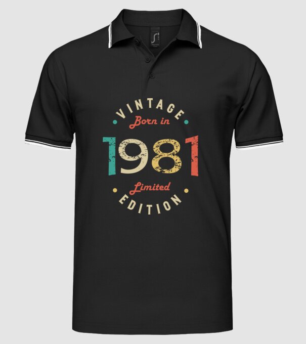 Born in 1981 minta fekete pólón