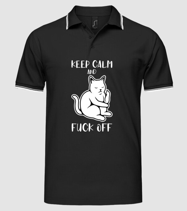 Keep calm and fuck off minta fekete pólón