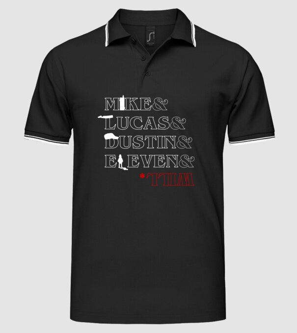 Stranger Things minta fekete pólón