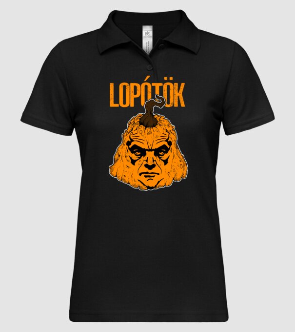 Lopótök minta fekete pólón