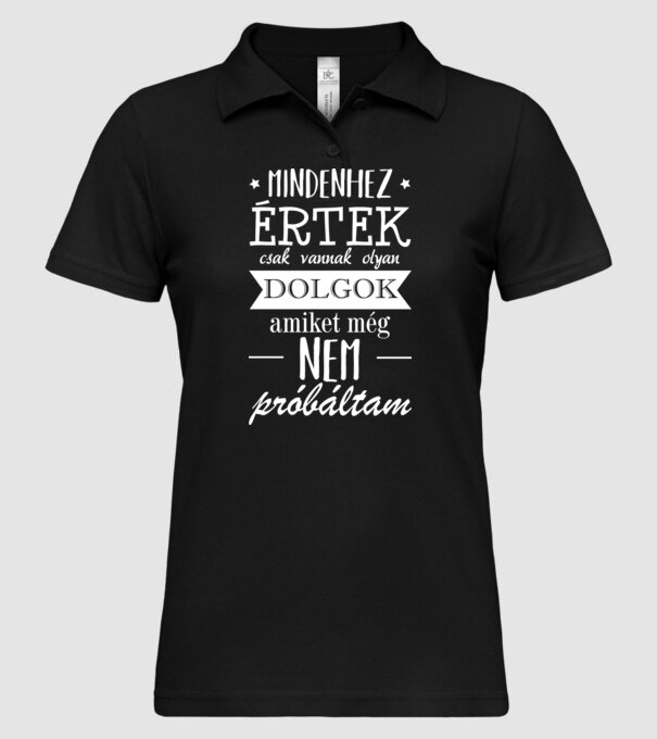 Mindenhez értek minta fekete pólón