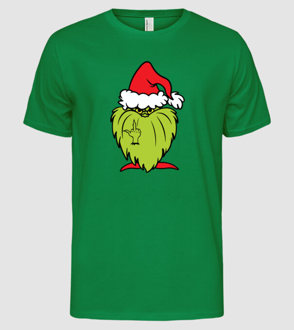 Fcking Grinchmas minta zöld pólón