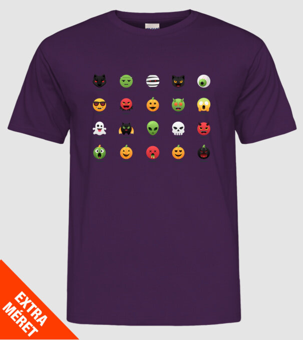 Halloween emoji minta lila pólón