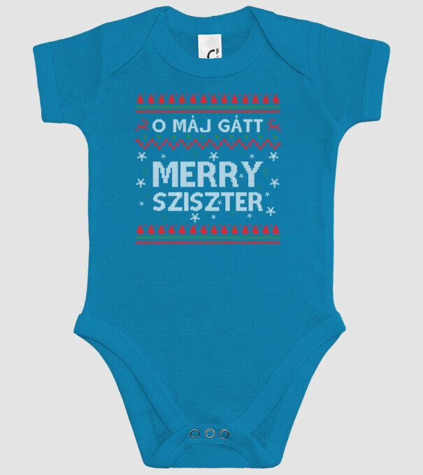 Merry Sziszter minta türkiz pólón