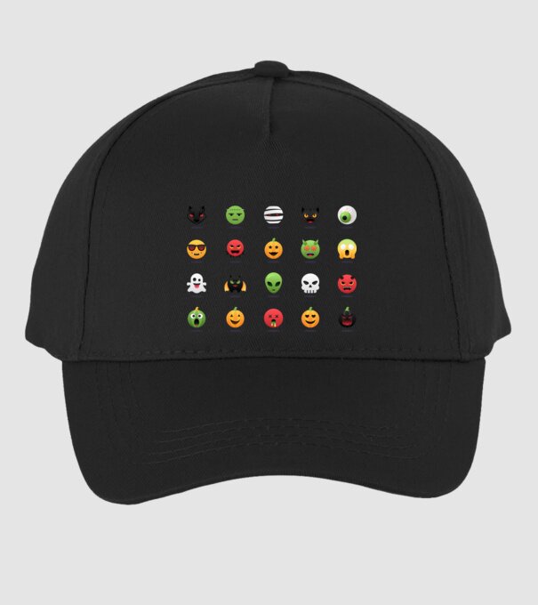 Halloween emoji minta fekete pólón