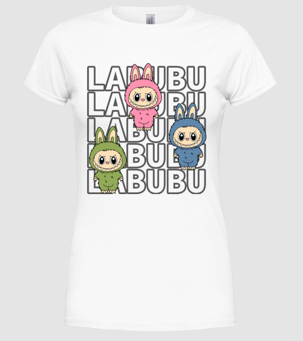 Labubu minta fehér pólón