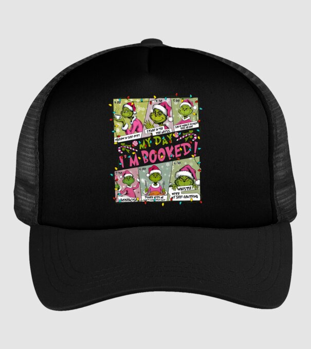 Grinch My day I'm Booked! minta fekete pólón